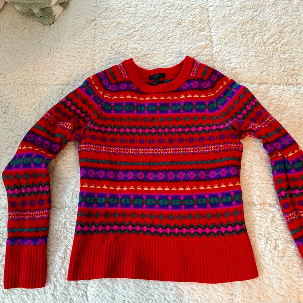J. Crew Women's Fair Isle Wool Sweater